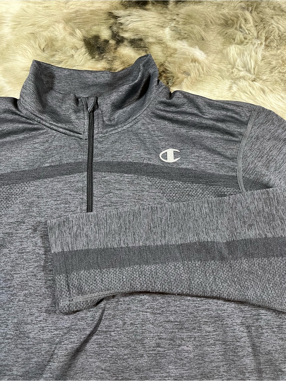 Champion Heather Gray Half-Zip Athletic Pullover